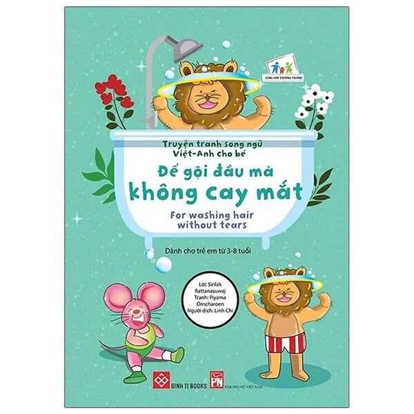 Sách Truyện Tranh Song Ngữ Việt Anh Cho Bé - Để Gội Đầu Không Cay Mắt