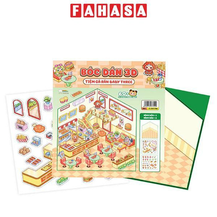 Sách - Bóc Dán 3D - Tiệm Gà Rán Baby Three Sách - Bóc Dán 3D - Tiệm Gà Rán Baby Three