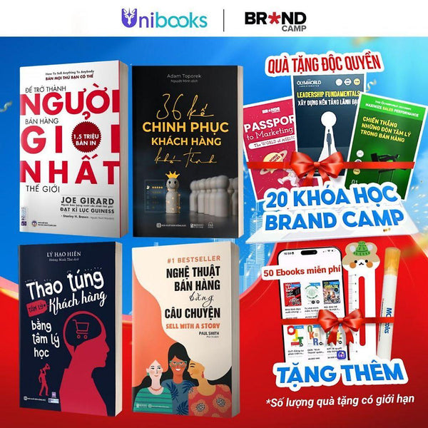 Sách - Cẩm Nang Bán Hàng -  Để Trở Thành Người Bán Hàng Giỏi Nhất, Thao Túng Khách Hàng, 36 Kế Chinh Phục,Bán Câu Chuyện