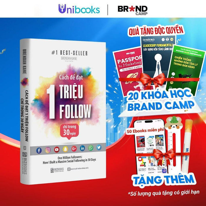 Sách - Cách Để Đạt 1 Triệu Follow Chỉ Trong 30 Ngày - Bizbooks Sách - Cách Để Đạt 1 Triệu Follow Chỉ Trong 30 Ngày - Bizbooks