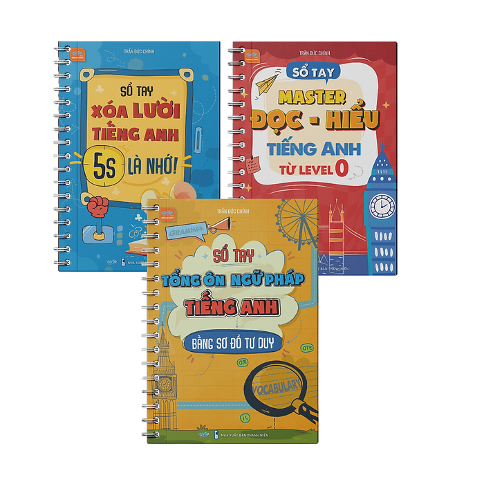 Combo 3 Cuốn Học Giỏi Tiếng Anh: Sổ Tay Xóa Lười Tiếng Anh 5S Là Nhớ ,Sổ Tay Tổng Ôn Ngữ Pháp Tiếng Anh Bằng Sơ Đồ Tư Duy Và Sổ Tay Master Đọc - Hiểu Tiếng Anh Từ Level 0 (Khổ B6) Combo 3 Cuốn Học Giỏi Tiếng Anh: Sổ Tay Xóa Lười Tiếng Anh 5S Là Nhớ ,Sổ Tay Tổng Ôn Ngữ Pháp Tiếng Anh Bằng Sơ Đồ Tư Duy Và Sổ Tay Master Đọc - Hiểu Tiếng Anh Từ Level 0 (Khổ B6)