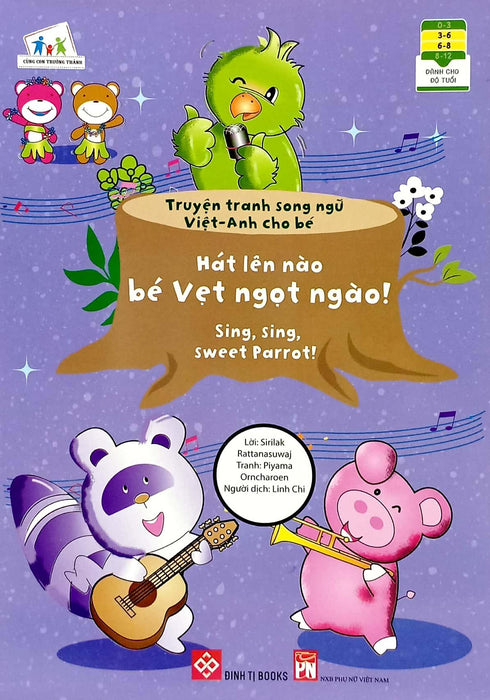 Sách Truyện Tranh Song Ngữ Việt Anh Cho Bé - Hát Lên Nào Bé Vẹt Ngọt Ngào Sách Truyện Tranh Song Ngữ Việt Anh Cho Bé - Hát Lên Nào Bé Vẹt Ngọt Ngào