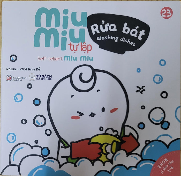 Sách Ehon Miu Miu Tự Lập Phần 1 Song Ngữ - Rửa Bát Sách Ehon Miu Miu Tự Lập Phần 1 Song Ngữ - Rửa Bát