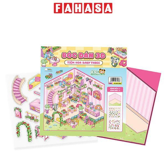Sách - Bóc Dán 3D - Tiệm Hoa Baby Three Sách - Bóc Dán 3D - Tiệm Hoa Baby Three