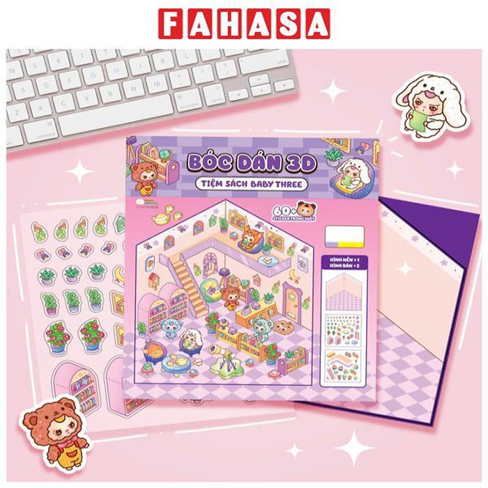 Sách - Bóc Dán 3D - Tiệm Sách Baby Three Sách - Bóc Dán 3D - Tiệm Sách Baby Three