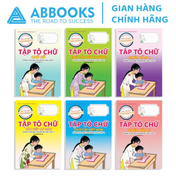 Sách - Tập Tô Chữ - Dành Cho Bé Chuẩn Bị Vào Lớp 1 - Bộ 6 Cuốn