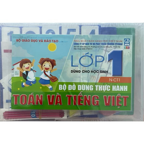 Sách - Bộ Đồ Dùng Thực Hành Toán Và Tiếng Việt Dùng Cho Học Sinh Lớp 1