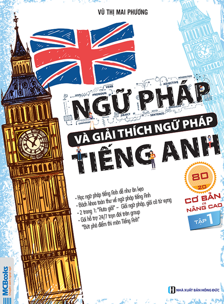 Sách - Ngữ Pháp Và Giải Thích Ngữ Pháp Tiếng Anh Cơ Bản Và Nâng Cao 80/20 - Tập 1+2 Mcbooks