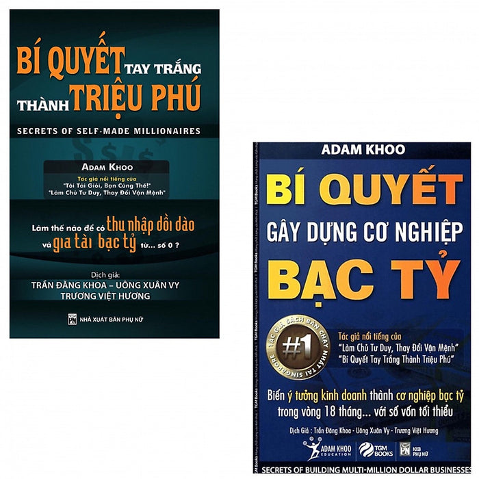 Sách - Combo 2 Cuốn Bí Quyết Gây Dựng Cơ Nghiệp Bạc Tỷ, Bí Quyết Tay Trắng Thành Triệu Phú Sách - Combo 2 Cuốn Bí Quyết Gây Dựng Cơ Nghiệp Bạc Tỷ, Bí Quyết Tay Trắng Thành Triệu Phú