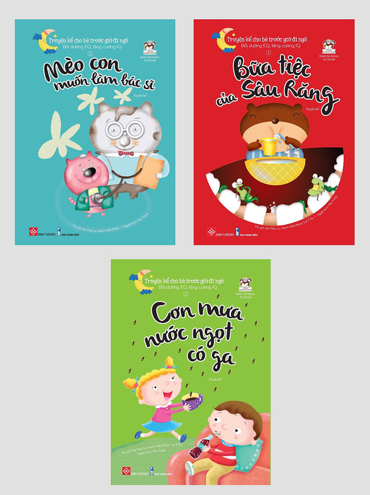 Sách - Truyện Kể Cho Bé Trước Giờ Đi Ngủ : Mèo Con Muốn Làm Bác Sĩ - Cơn Mưa Nước Ngọt Có Ga - Bữa Tiệc Của Sâu Răng Sách - Truyện Kể Cho Bé Trước Giờ Đi Ngủ : Mèo Con Muốn Làm Bác Sĩ - Cơn Mưa Nước Ngọt Có Ga - Bữa Tiệc Của Sâu Răng