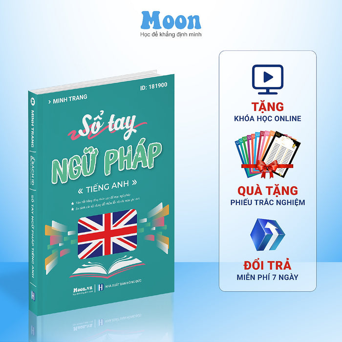 Sổ Tay Tổng Ôn Ngữ Pháp Tiếng Anh Moonbook Cỡ A5 Sổ Tay Tổng Ôn Ngữ Pháp Tiếng Anh Moonbook Cỡ A5