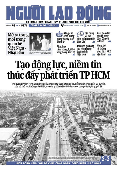 Nhật Báo Người Lao Động Từ Ngày 27-11-2023 Đến 3-12-2023