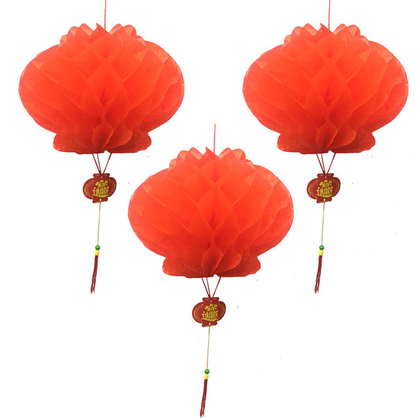 Combo 3 Đèn Lồng Đỏ Xếp To Trang Trí Tết