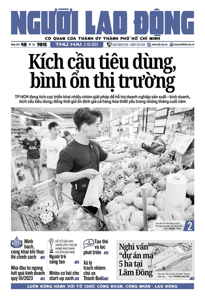 Nhật Báo Người Lao Động Từ Ngày 2-10-2023 Đến 8-10-2023