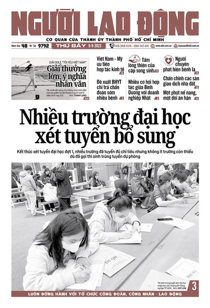 Mời Các Bạn Đón Đọc Nhật Báo Người Lao Động Từ Ngày 9-9-2023 Đến 15-9-2023