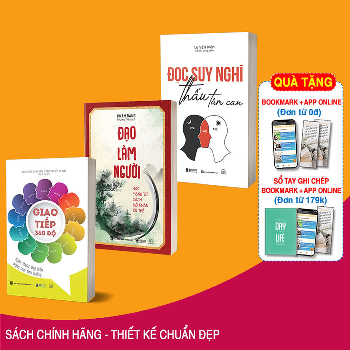 Combo 3 Cuốn Trí Tuệ Giao Tiếp: Đọc Suy Nghĩ Thấu Tâm Can, Giao Tiếp 360 Độ, Đạo Làm Người Bí Kíp Thu Phục Lòng Người Combo 3 Cuốn Trí Tuệ Giao Tiếp: Đọc Suy Nghĩ Thấu Tâm Can, Giao Tiếp 360 Độ, Đạo Làm Người Bí Kíp Thu Phục Lòng Người