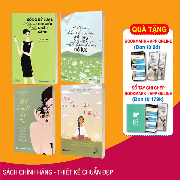 Bộ 4 Cuốn Sách Cẩm Nang Tuyệt Mật Của Phụ Nữ: Xé Vài Trang Thanh Xuân, Kế HoạCh Tự Tin, Sống Kỷ Luật, Biết Kiềm Chế Và Sống An Nhiên Đời Bình Yên