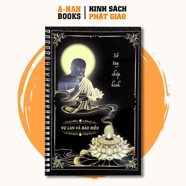 Sách - Vở Chép Kinh Vu Lan, Sổ Chép Kinh Vu Lan In Chữ Mờ Loại Cao Cấp Dày Dặn - Bìa Đen (Tặng Kèm Bút) - Anan Books