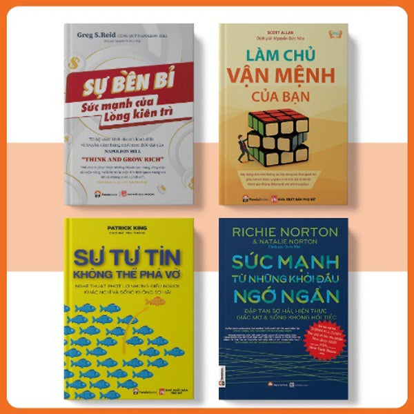 Sách Pandabooks Combo 4 Cuốn Sự Bền Bỉ+Làm Chủ Vận Mệnh+Sự Tự Tin Không Thể Phá Vỡ+Sức Mạnh Từ Những Khỏi Đầu Ngớ Ngẩn