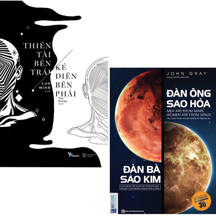 Combo 2 Cuốn Văn Học Tiểu Thuyết Kinh Điển :  Thiên Tài Bên Trái, Kẻ Điên Bên Phải + Đàn Ông Sao Hỏa Đàn Bà Sao Kim (Kỹ Năng Sống Hay) Combo 2 Cuốn Văn Học Tiểu Thuyết Kinh Điển :  Thiên Tài Bên Trái, Kẻ Điên Bên Phải + Đàn Ông Sao Hỏa Đàn Bà Sao Kim (Kỹ Năng Sống Hay)