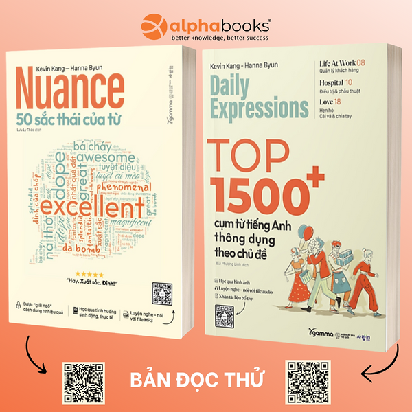 Combo Nuance - 50 Sắc Thái Của Từ + Daily Expressions - Top 1500+ Cụm Từ Tiếng Anh Thông Dụng Theo Chủ Đề