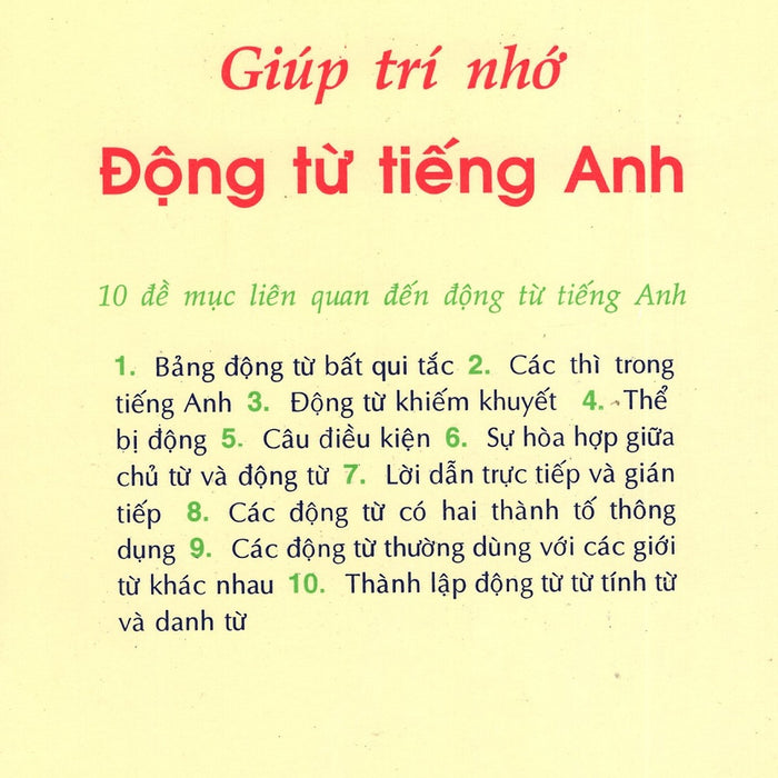 Giúp Trí Nhớ Động Từ Tiếng Anh Giúp Trí Nhớ Động Từ Tiếng Anh