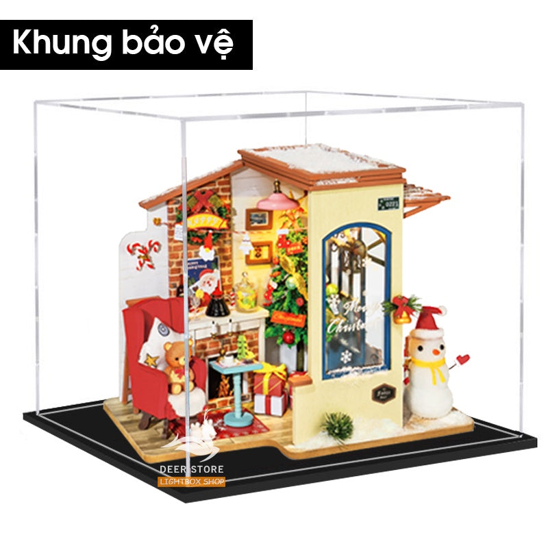 Mô hình nhà lắp ráp Robotime DIY bằng Gỗ | Nhà búp bê Tặng Cót nhạc, Nhíp và keo dán. DG18