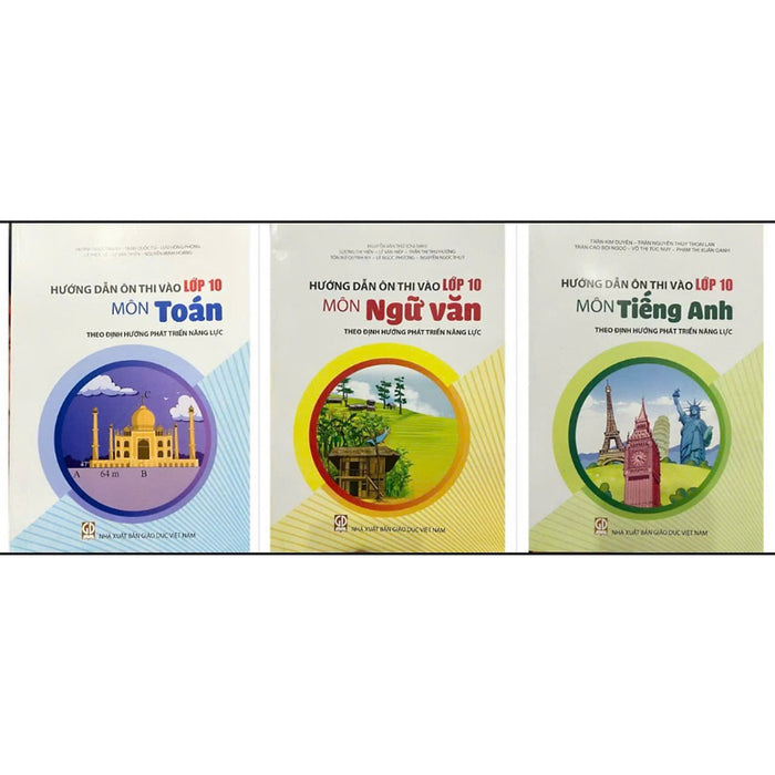 ￼Sách - ( Conbo 3 Cuốn ) Hướng Dẫn Ôn Thi Vào Lớp 10 Môn Toán + Văn + Anh ( Theo Định Hướng Phát Triển Năng Lực )