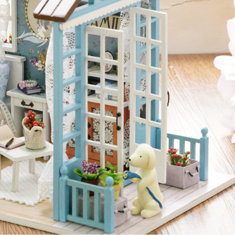 Mô hình nhà búp bê thủ công tự làm. Tặng KHUNG BẢO VỆ, dụng cụ và keo dán Z007, Z008, Z009