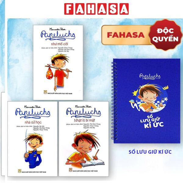 Sách - Bộ Sách Papelucho - Nhà Sử Học + Nhật Ký Bí Mật + Như Mồ Côi (Bộ 3 Tập) - Tặng Kèm Sổ Lưu Giữ Kí Ức - Độc Quyền Fahasa