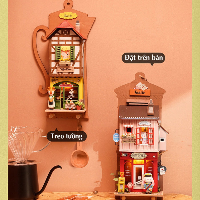 [Bản Tiếng Anh] Bộ trang trí treo tường Robotime DIY bằng gỗ | Mô hình tự lắp. Có đèn led. Quà tặng ý nghĩa | DS019
