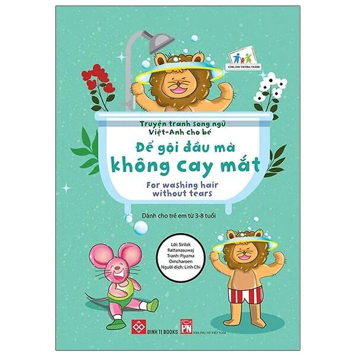 Sách Truyện Tranh Song Ngữ Việt Anh Cho Bé - Để Gội Đầu Không Cay Mắt