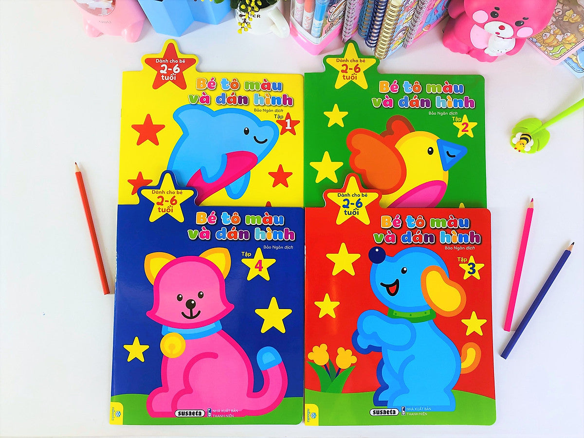 Sách - Bé Tô Màu Và Dán Hình - Dành Cho Bé 2-6 Tuổi - Ndbooks