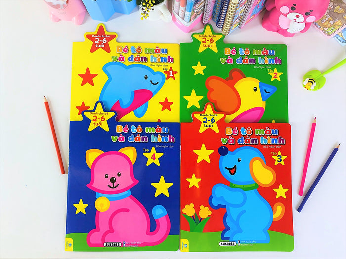 Sách - Bé Tô Màu Và Dán Hình - Dành Cho Bé 2-6 Tuổi - Ndbooks