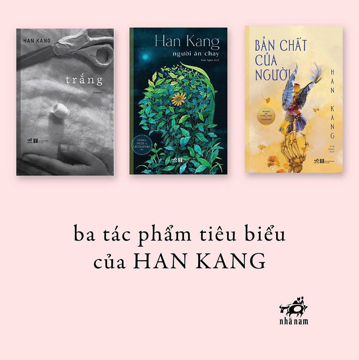 Bộ 3 Cuốn Tiểu Thuyết Của Han Kang - Tác Giả Giải Nobel Văn Học (2024): Trắng - Người Ăn Chay - Bản Chất Của Người