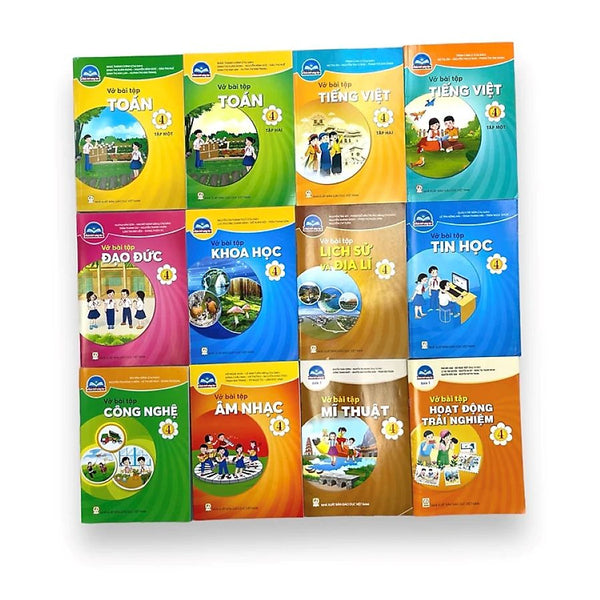 Bộ Vở Bài Tập Lớp 4- Chân Trời Sáng Tạo (12 Quyển- Kèm Bìa Nilong Bao Sách)
