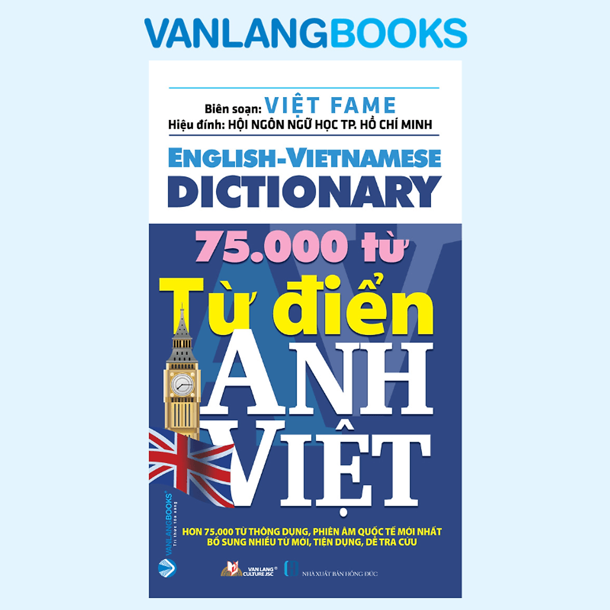 Sách Từ Điển Anh - Việt 75.000 Từ - Tái Bản 2026  - Vanlangbooks