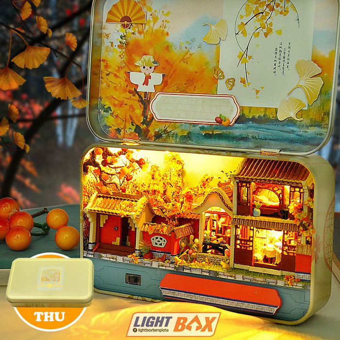 Nhà búp bê - LANDSCAPE BOX [HỘP mô hình có nội thất + Đèn LED + Giá đỡ]