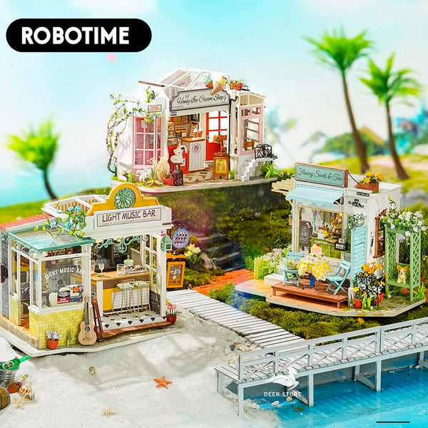 [Bản Tiếng Anh] Mô hình nhà búp bê DIY Robotime có Nội Thất | Mô hình nhà biệt thự thu nhỏ. Quà tặng ý nghĩa | DG146