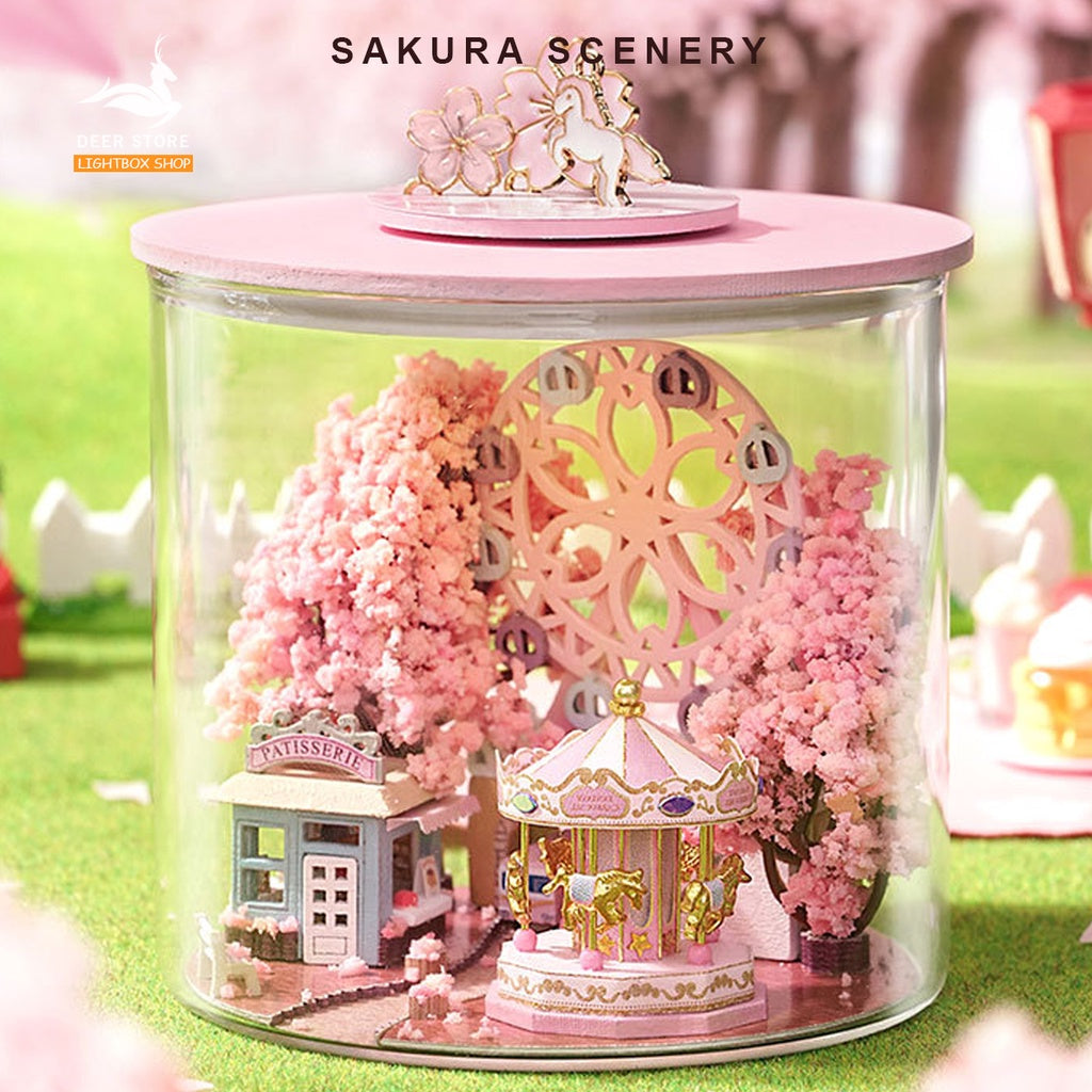 Ngôi Nhà Búp Bê Ma Thuật DIY trong Trụ Thủy Tinh | Tặng KEO DÁN. Mô hình nhà gỗ 3d tự làm. Dream Bottle B32