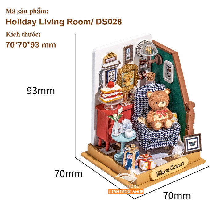 Nhà mô hình Robotime búp bê thu nhỏ tự làm bằng gỗ | Tặng Nhíp và Keo dán. DS028 DS030 Rolife Little Warm Space Series