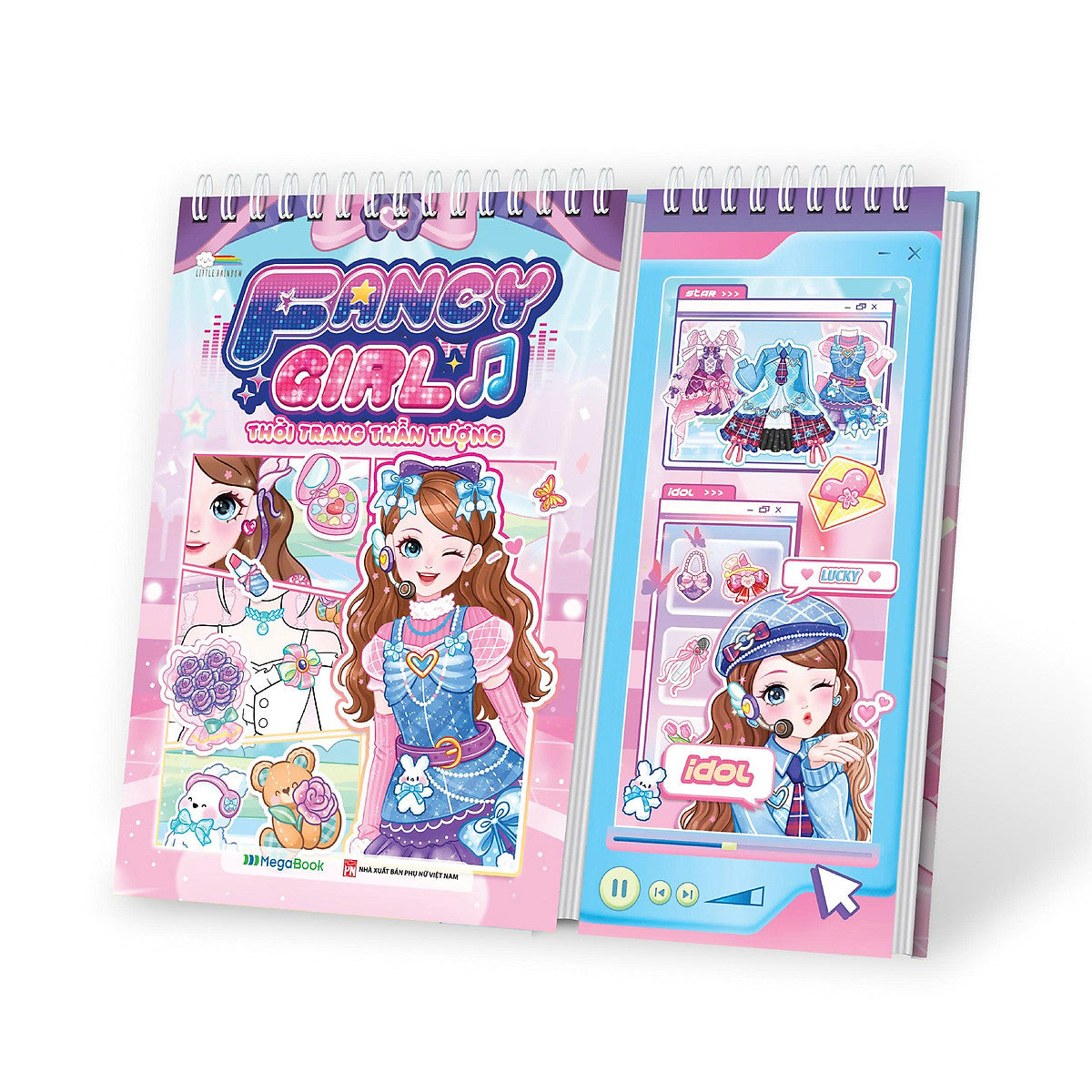 Fancy Girl - Thời Trang Thần Tượng (Tô Màu Bóc Dán Hơn 200+ Sticker Sáng Tạo Cho Bé Gái)
