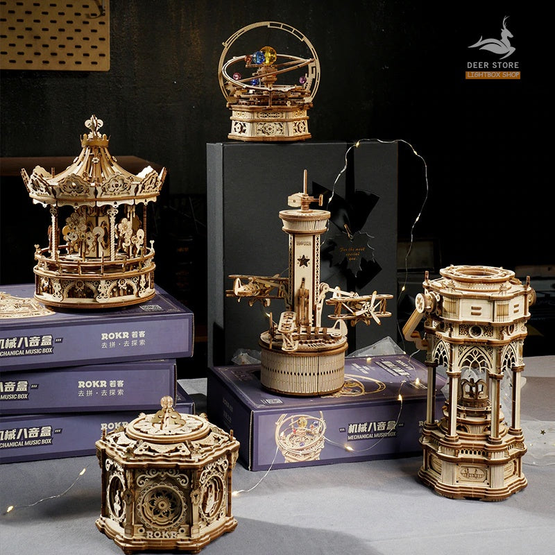 [Bản Tiếng Anh] Hộp nhạc mô hình tự lắp ráp Music Box Robotime | ROKR AMK41 - AMK62 - AMK63