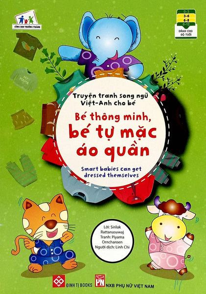 Sách Truyện Tranh Song Ngữ Việt Anh Cho Bé - Bé Thông Minh Bé Tự Mặc Quần Áo
