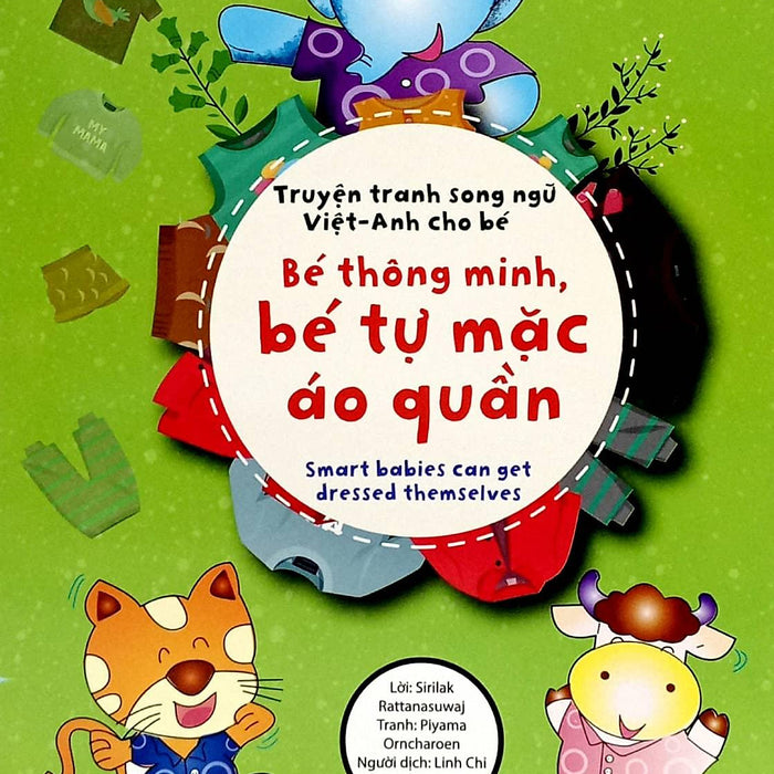 Sách Truyện Tranh Song Ngữ Việt Anh Cho Bé - Bé Thông Minh Bé Tự Mặc Quần Áo