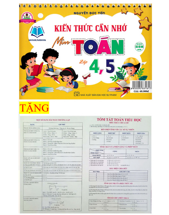 Sách - Kiến Thức Cần Nhớ Môn Toán Lớp 4, Lớp 5 (Dùng Chung Các Bộ Sgk Hiện Hành)(Ha)