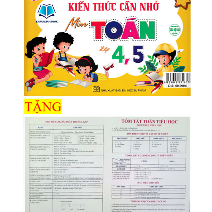 Sách - Kiến Thức Cần Nhớ Môn Toán Lớp 4, Lớp 5 (Dùng Chung Các Bộ Sgk Hiện Hành)(Ha)