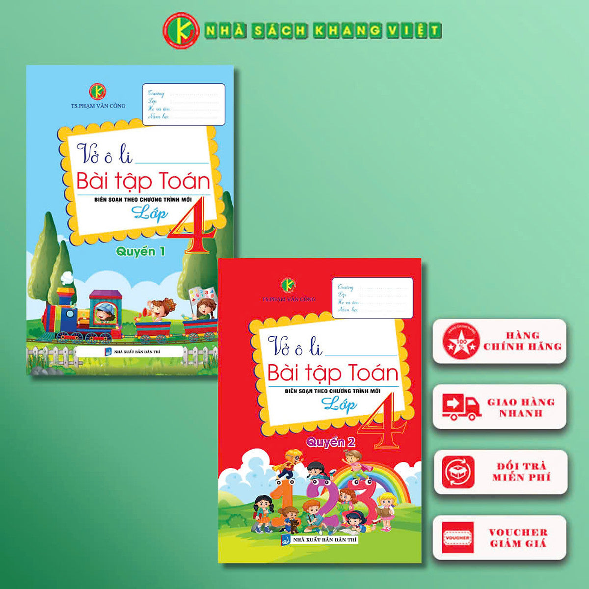 Sách - Vở Ô Li Bài Tập Toán 4 (Biên Soạn Theo Bộ Kết Nối Tri Thức Với Cuộc Sống) Tập 1 + Tập 2