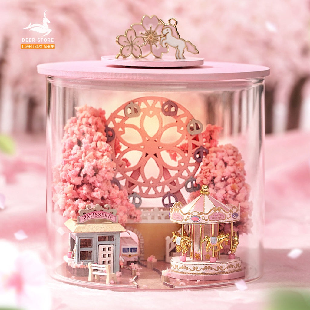 Ngôi Nhà Búp Bê Ma Thuật DIY trong Trụ Thủy Tinh | Tặng KEO DÁN. Mô hình nhà gỗ 3d tự làm. Dream Bottle B32