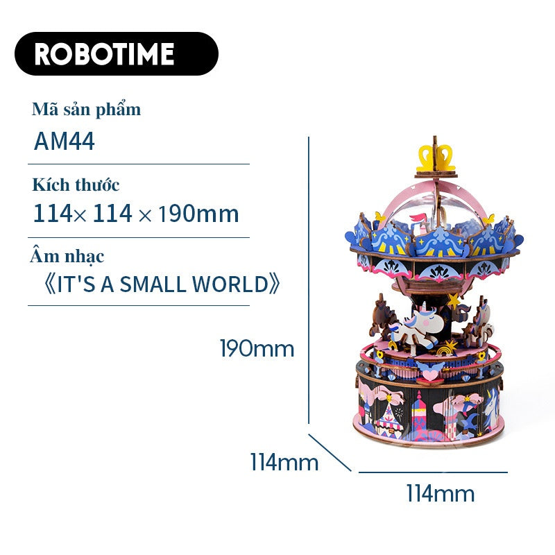 [BẢN QUỐC TẾ TIẾNG ANH] Mô hình Hộp âm nhạc - Đồ chơi lắp ráp bằng gỗ 3D - Robotime DIY Music Box AM41 - AM45